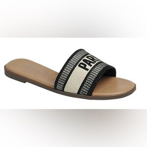 Cute Black and Cream Paris Sandals